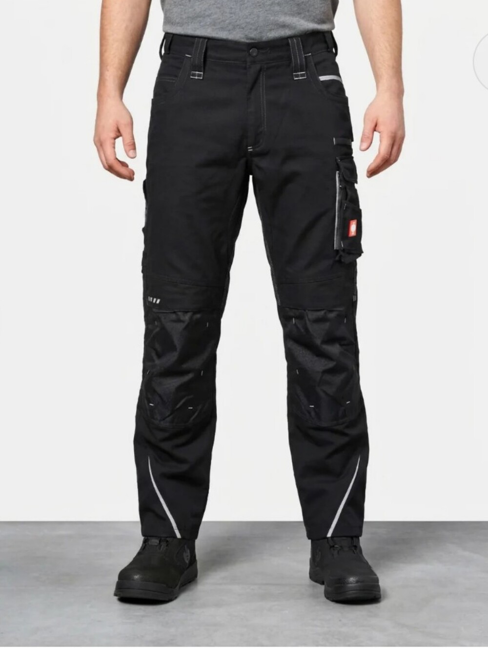 Englebert Strauss Cargo Work Pants E.S. Motion 2020 Black/Platinum Mens 38/32